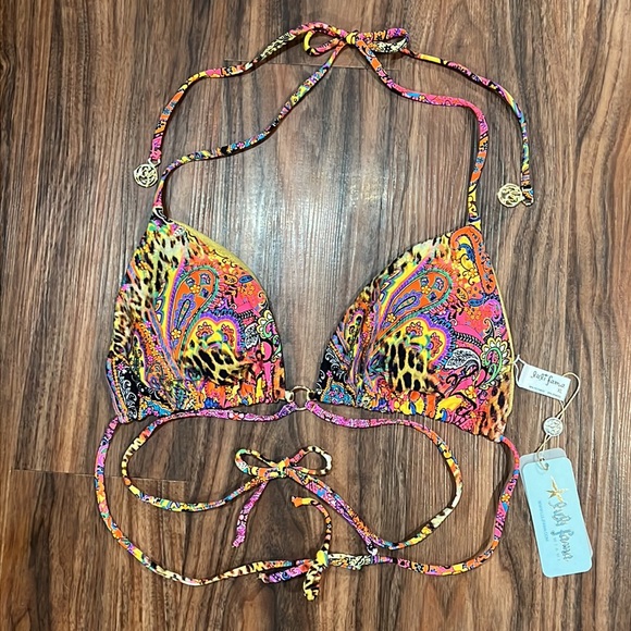 SOLD Luli Fama Shore Thing Reversible Looped Triangle Top - Picture 7 of 16